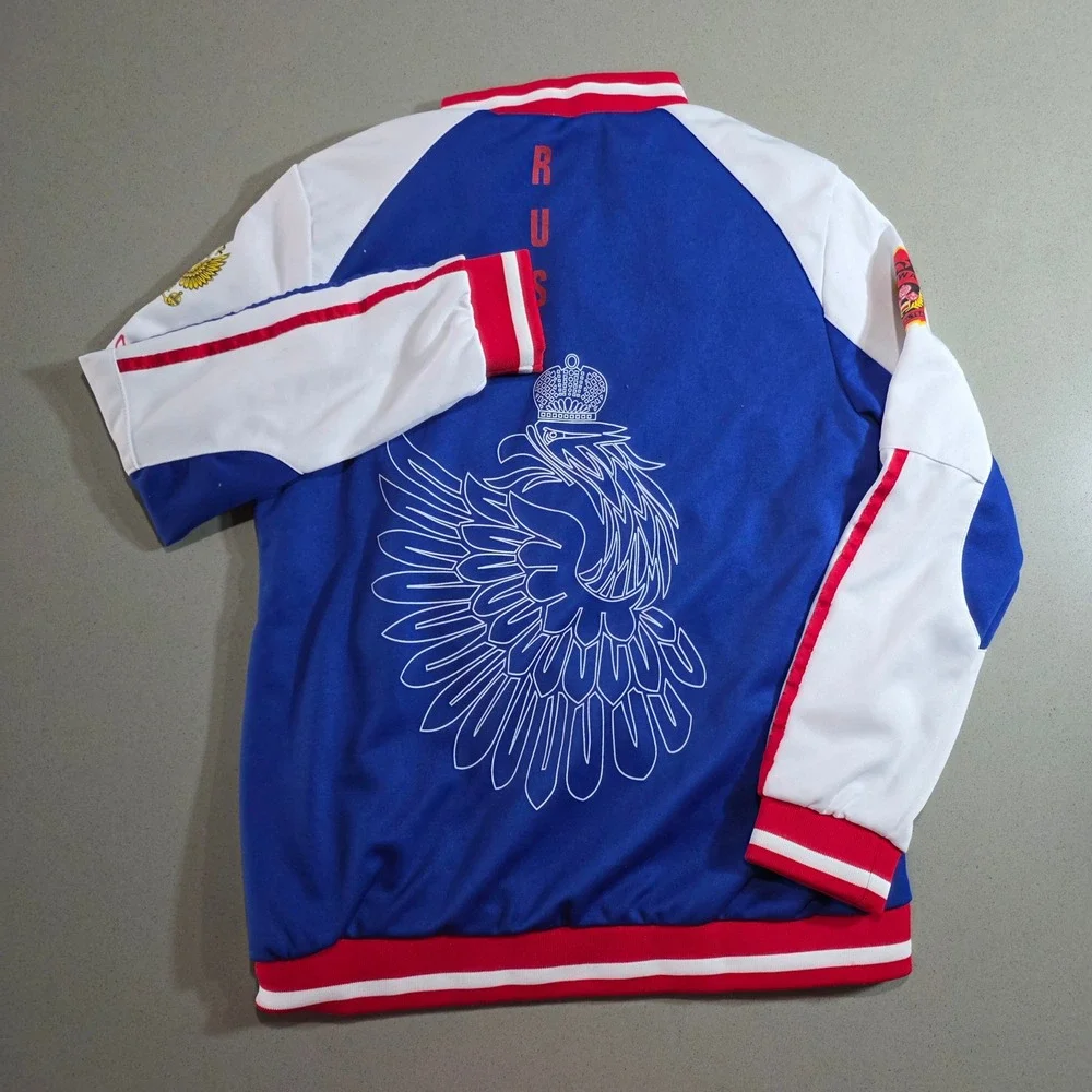Russia National Team Track Jacket Blue White Red Full Zip Mens Large Fits like M